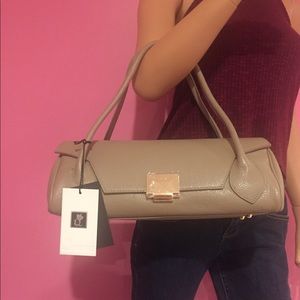 New Timeless Taupe Genuine Leather Handbag